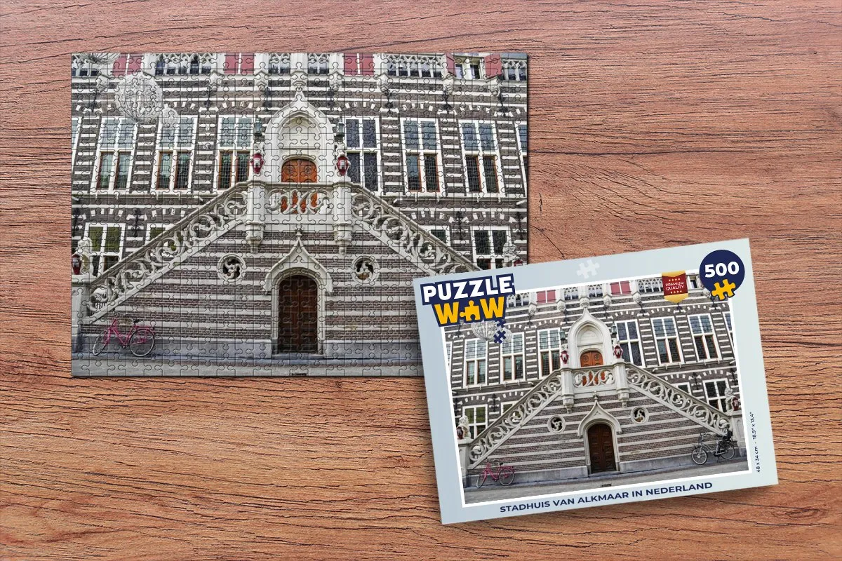 PuzzleWow Alkmaar Legpuzzel 500 Stuks - Stadhuis - Multicolor