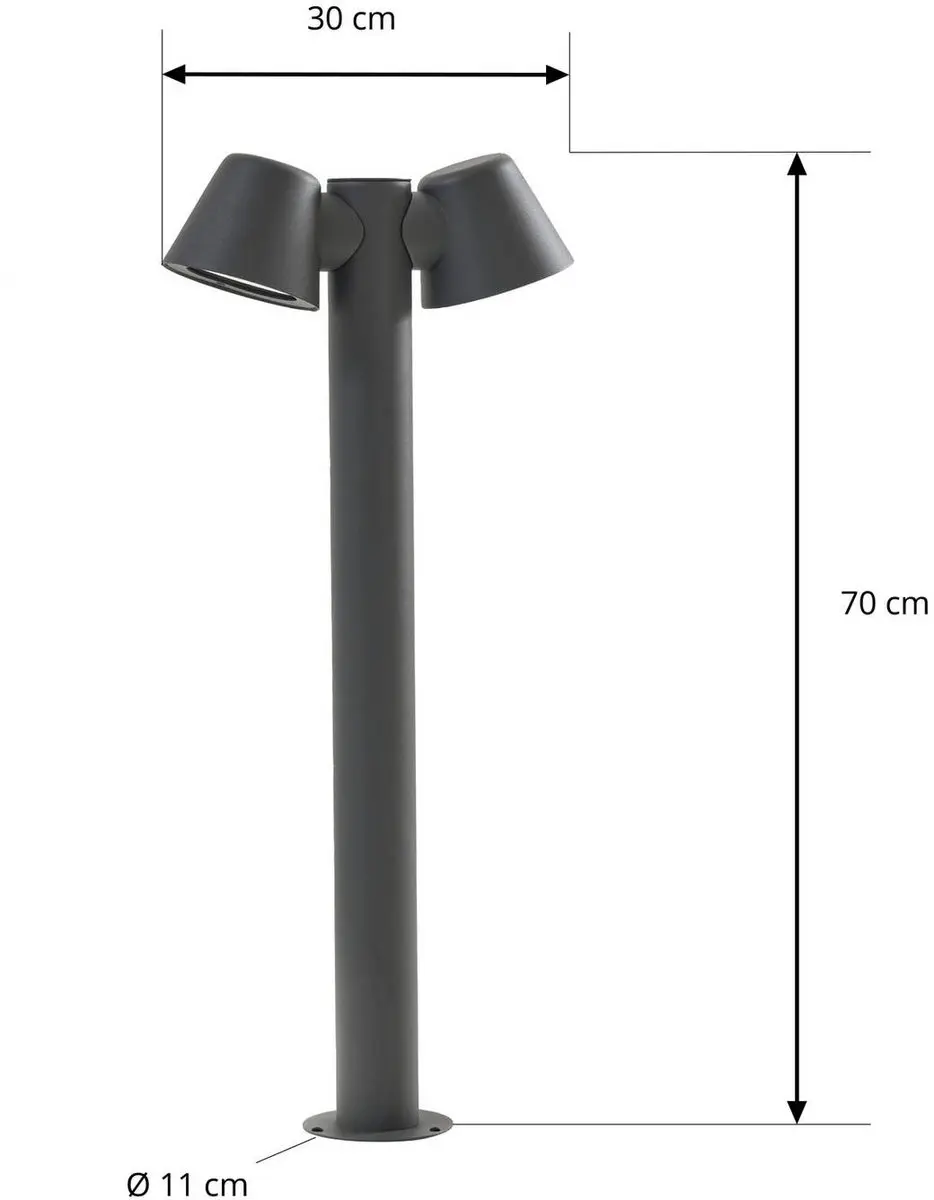 Lindby Ileyna Tuinpadverlichting 2-lamps - Antraciet - afbeelding 2 van 6