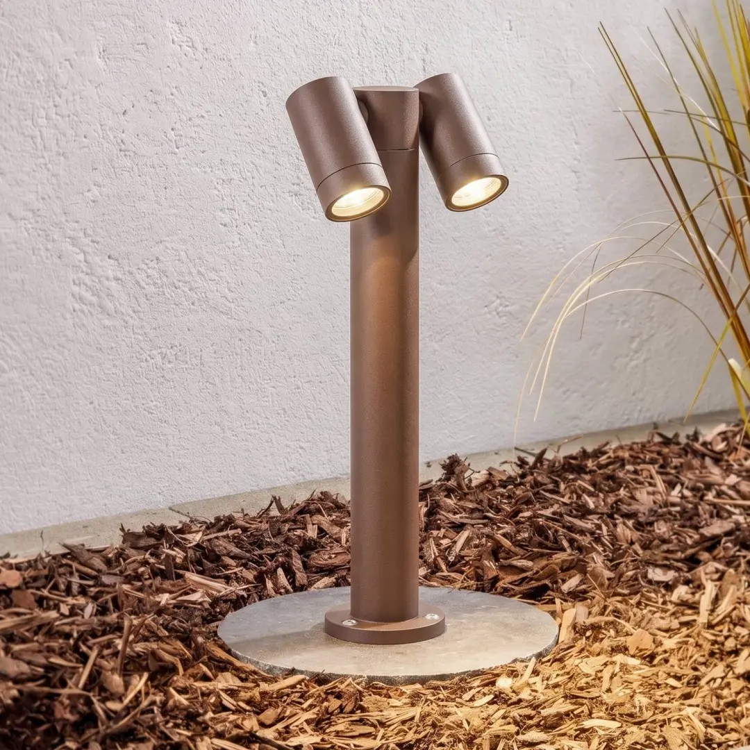 PRIOS Tulimar Sokkellamp 2-lamps 45cm - Roest - afbeelding 2 van 6