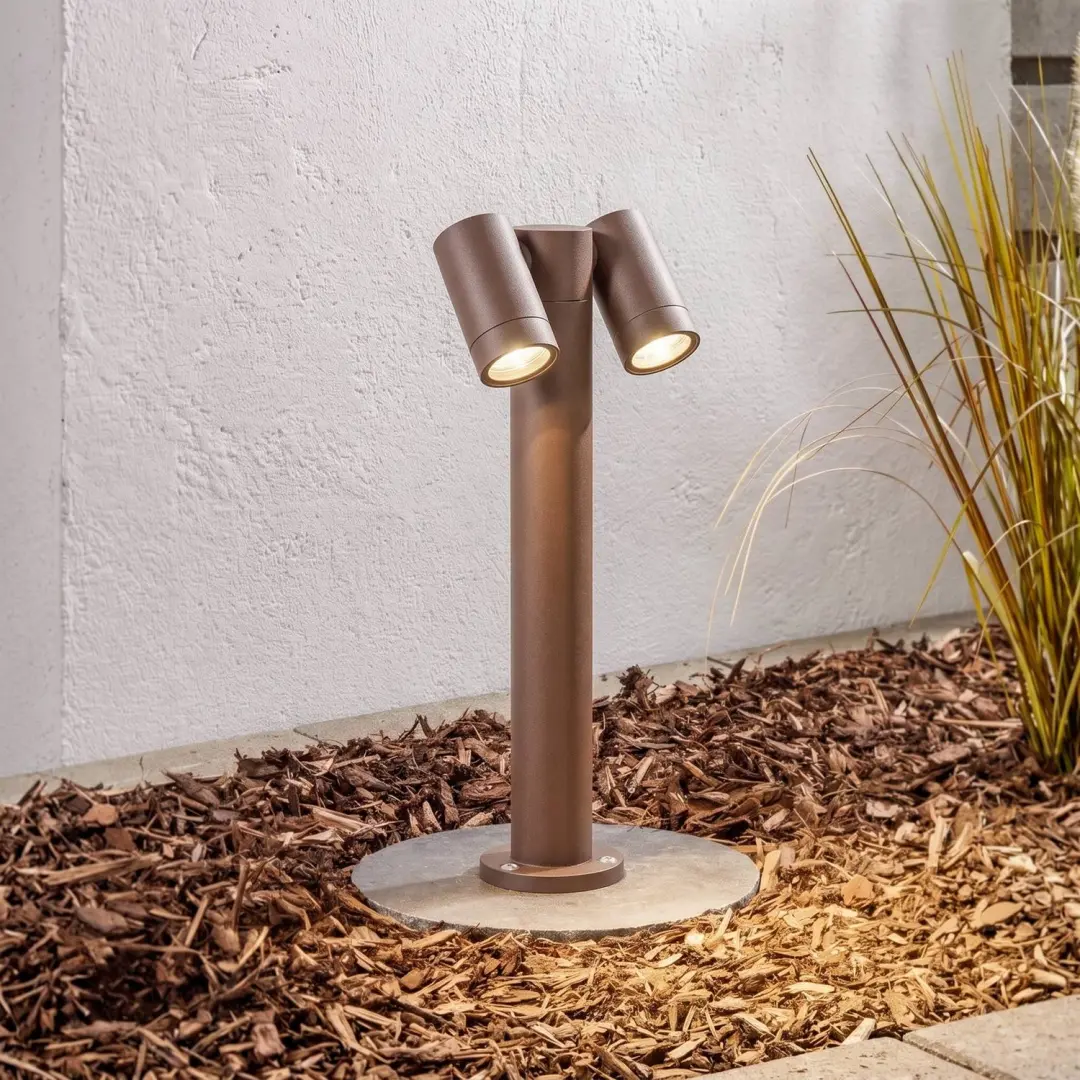 PRIOS Tulimar Sokkellamp 2-lamps 45cm - Roest - afbeelding 3 van 6