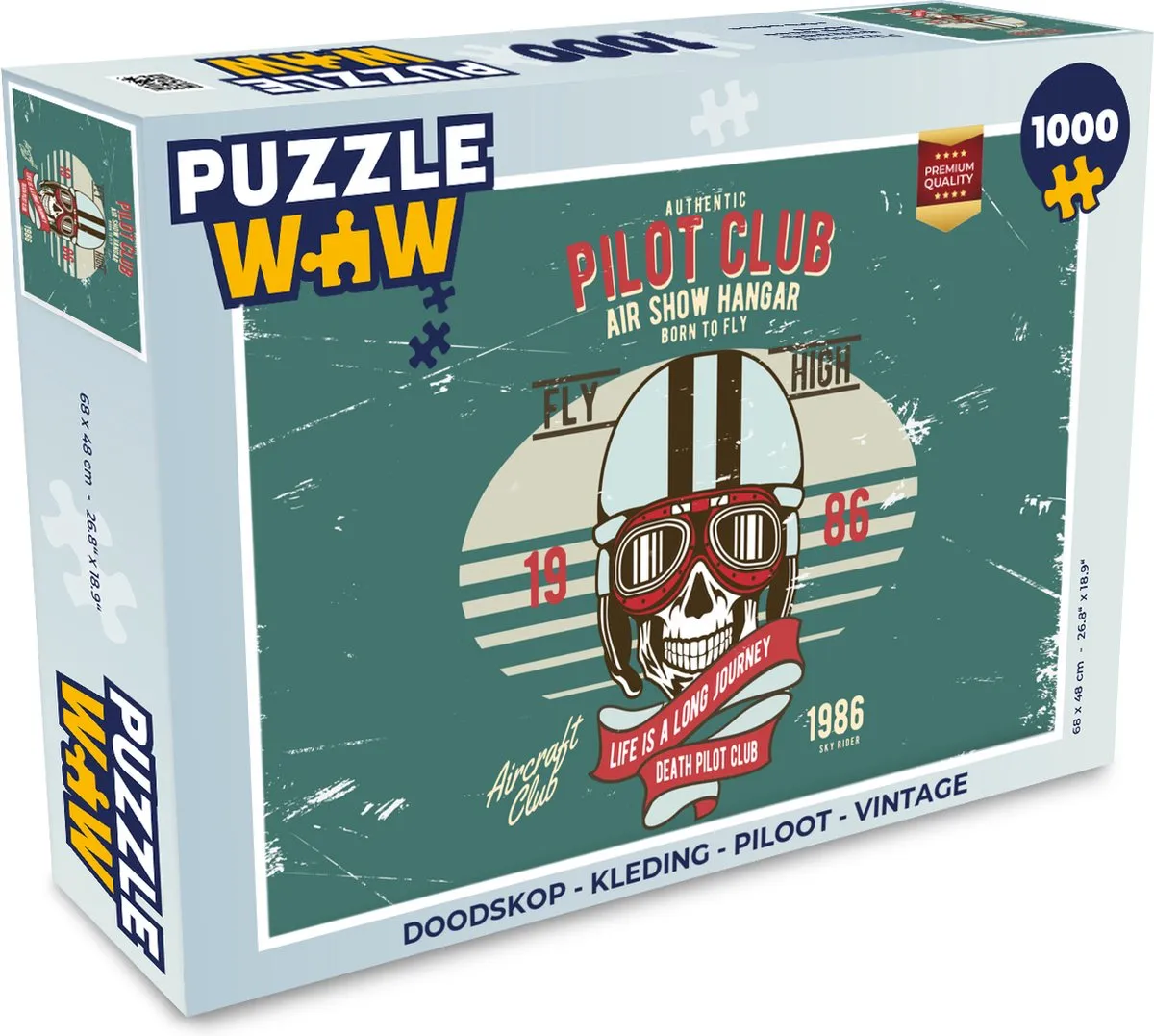 PuzzleWow Doodskop Piloot Vintage Legpuzzel 1000 Stuks