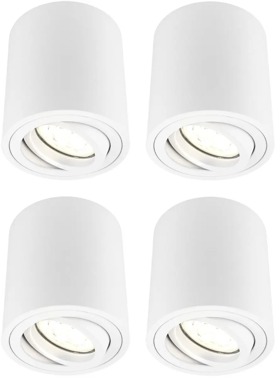Ledvion 4 stuks LED opbouwspot wit rond 3W warm wit