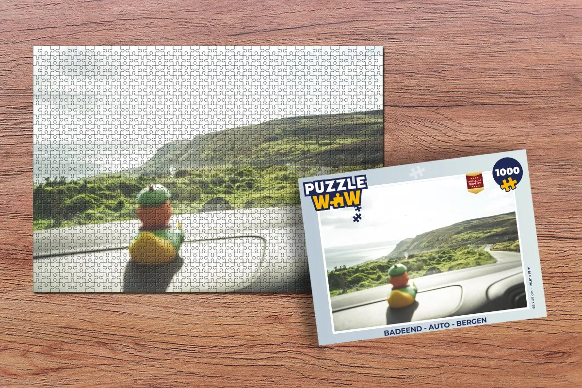 PuzzleWow Badeend Auto Bergen Legpuzzel 1000 Stuks - Multicolor
