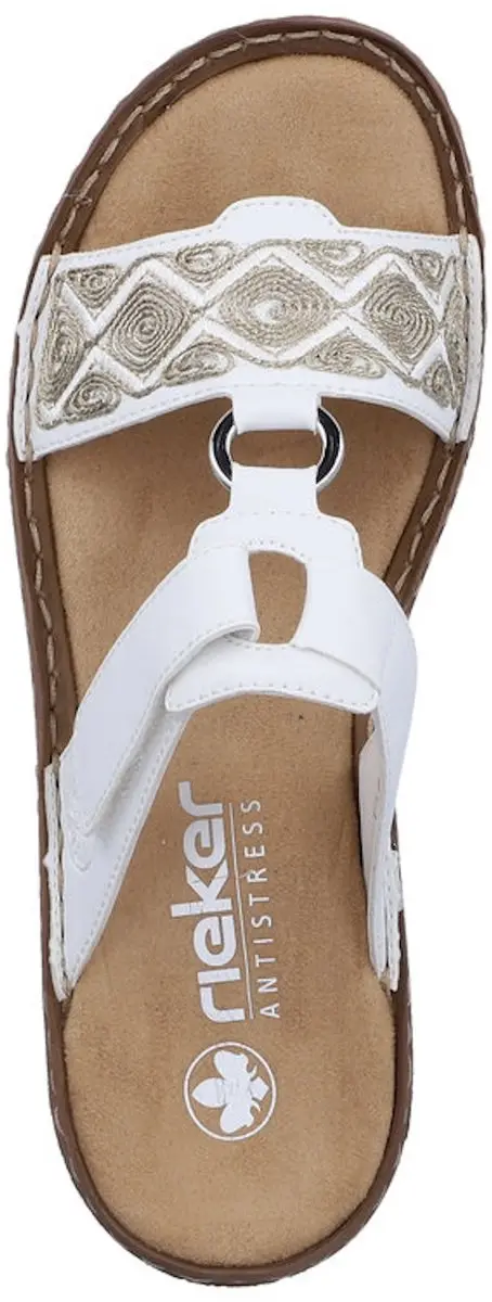 Rieker V2864 Dames Slippers - Wit - Maat 40 - afbeelding 5 van 6