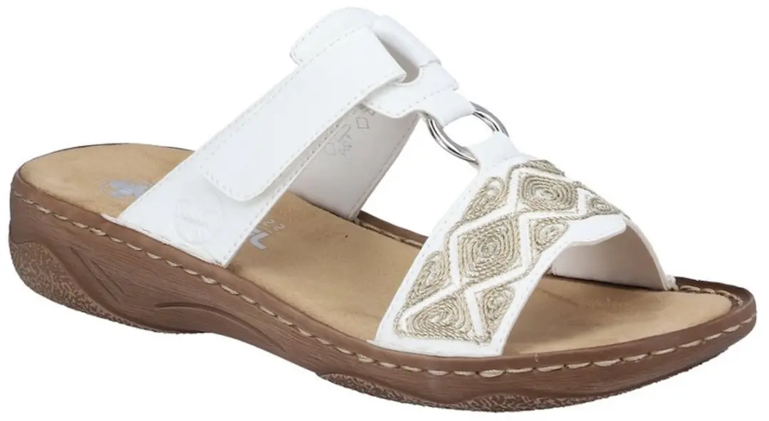 Rieker V2864 Dames Slippers - Wit - Maat 40 - afbeelding 6 van 6