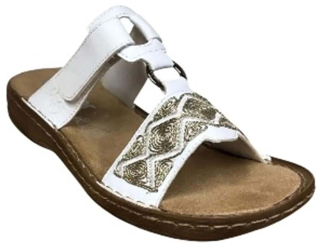 Rieker V2864 Dames Slippers - Wit - Maat 40 - afbeelding 2 van 6