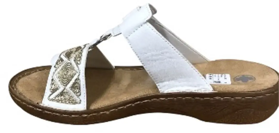 Rieker V2864 Dames Slippers - Wit - Maat 40 - afbeelding 3 van 6