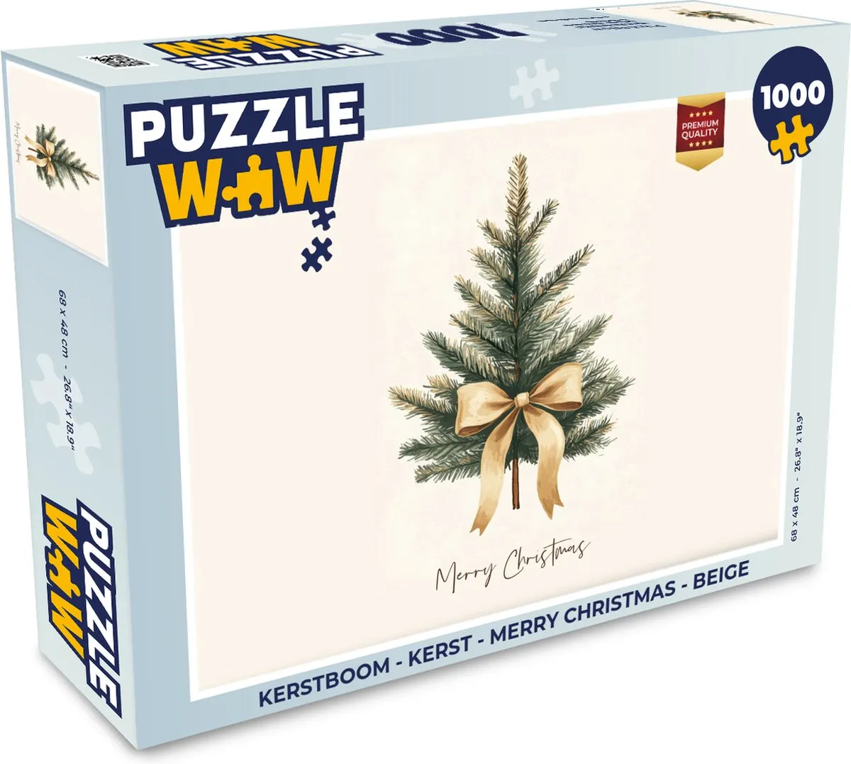 PuzzleWow Kerstboom Legpuzzel 1000 Stuks - Beige