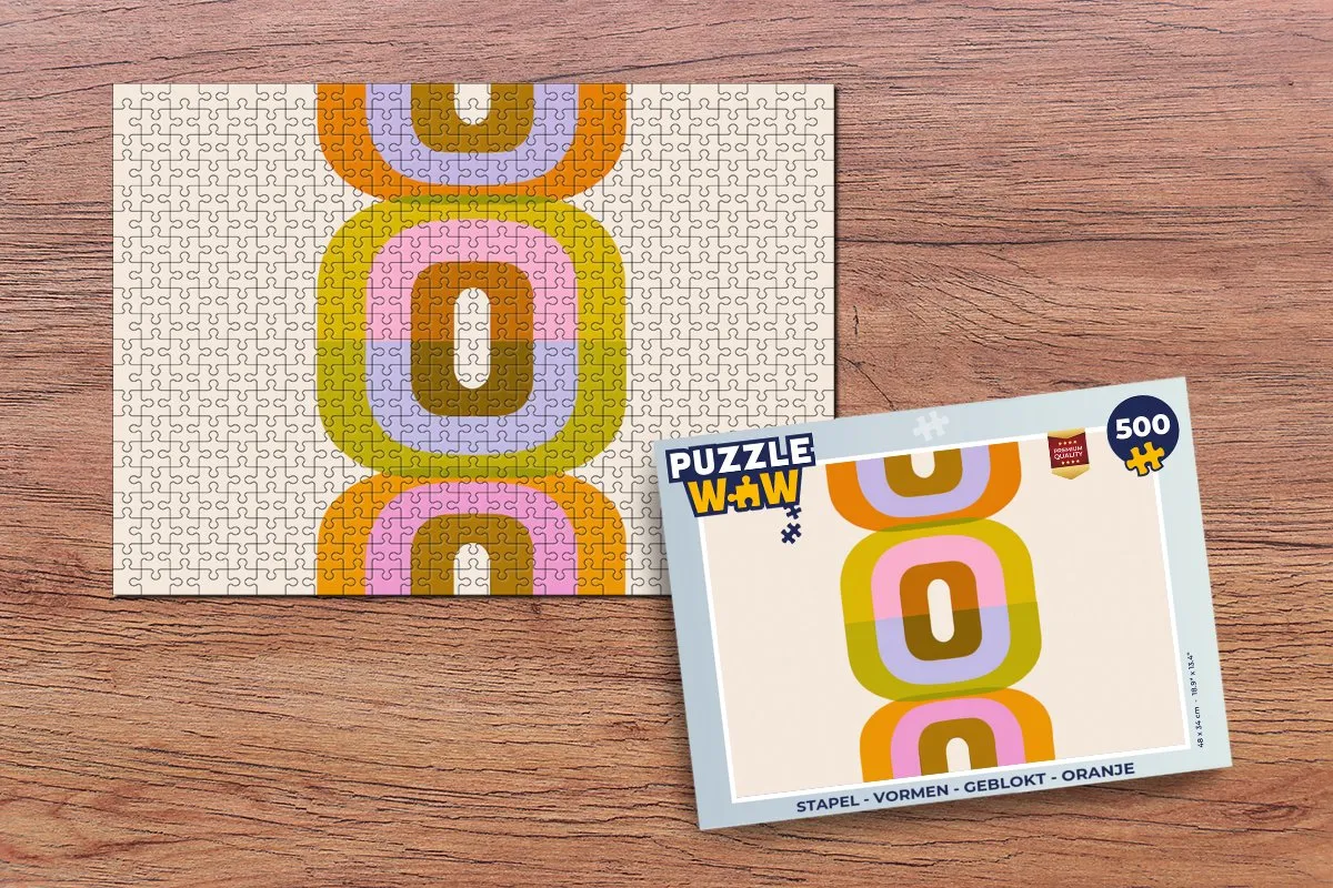 PuzzleWow Stapel Vormen Legpuzzel 500 Stuks - Oranje