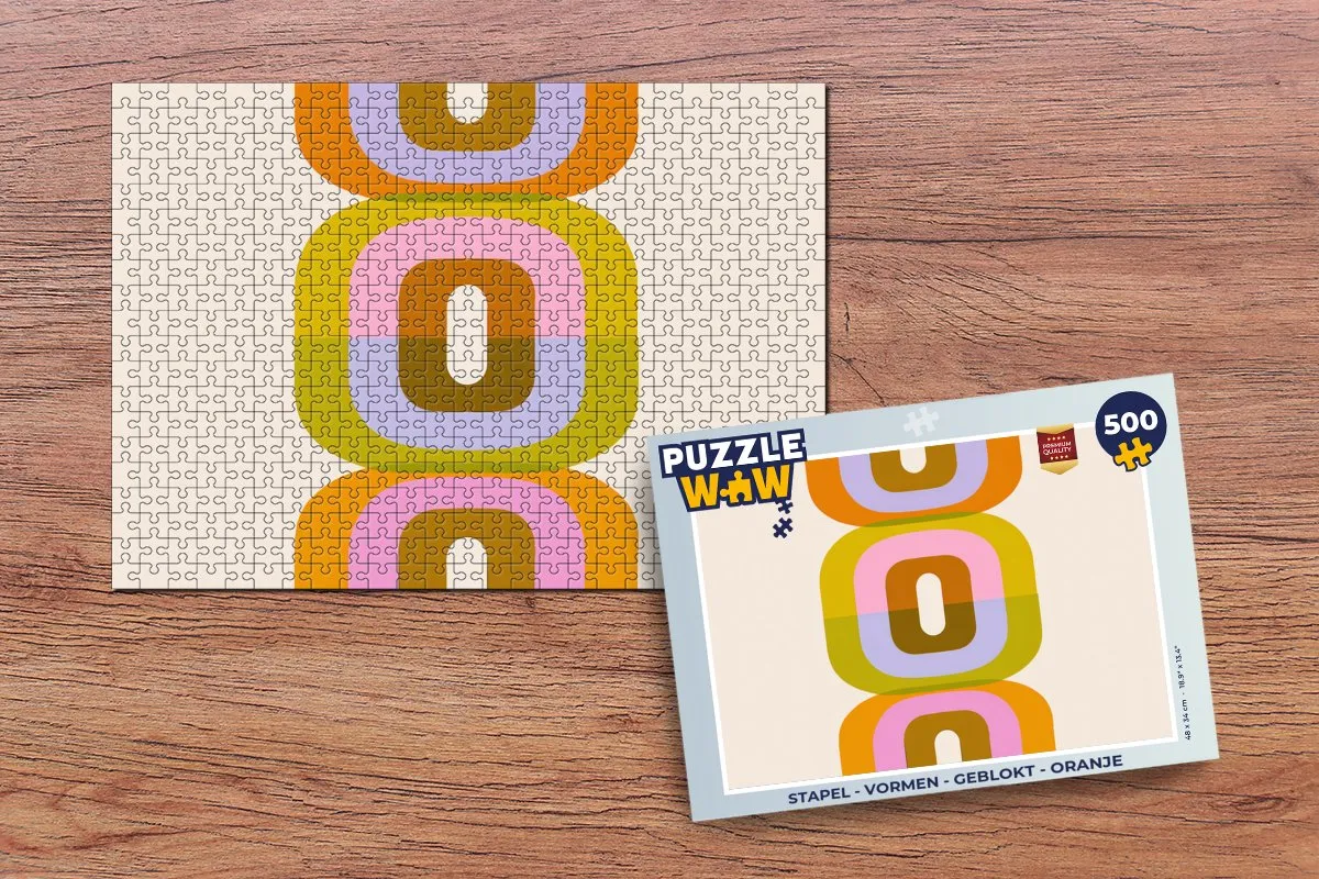 PuzzleWow Stapel Vormen Legpuzzel 500 Stuks - Oranje