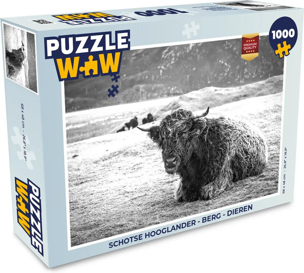 PuzzleWow Schotse Hooglander Legpuzzel 1000 Stuks