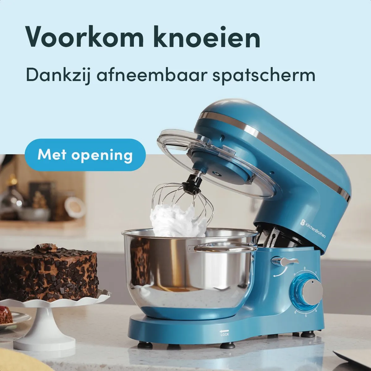 KitchenBrothers 2000W Keukenmachine 6,2L - Pastelblauw