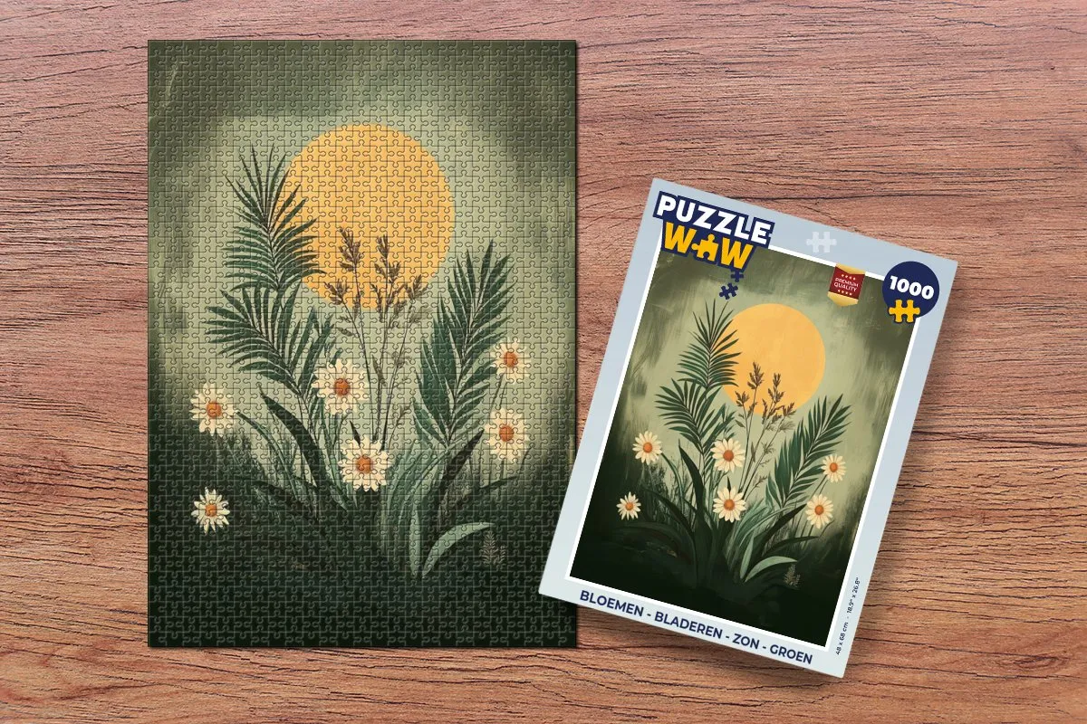 PuzzleWow Bloemen Legpuzzel 1000 Stuks - Groen