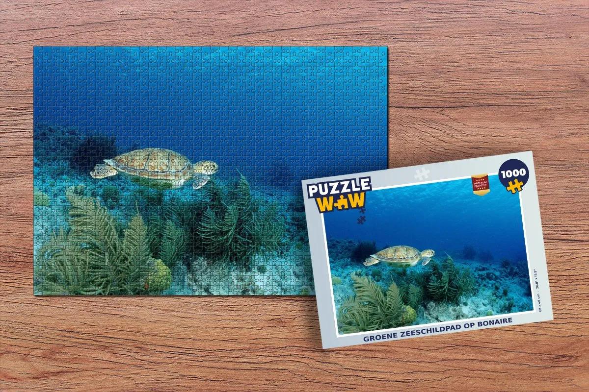 PuzzleWow Groene Zeeschildpad Bonaire Legpuzzel 1000 Stuks