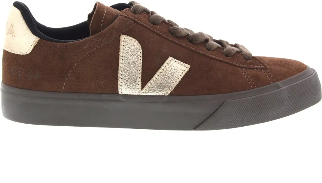 Dames Sneakers Veja Veja Campo Walnut Platine Eagle Donkerbruin