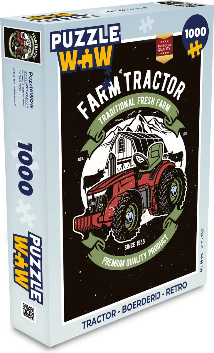PuzzleWow Tractor Boerderij Legpuzzel 1000 Stuks