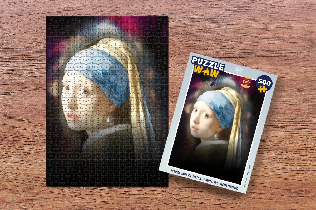 PuzzleWow Vermeer Regenboog Legpuzzel 500 Stuks - Multicolor