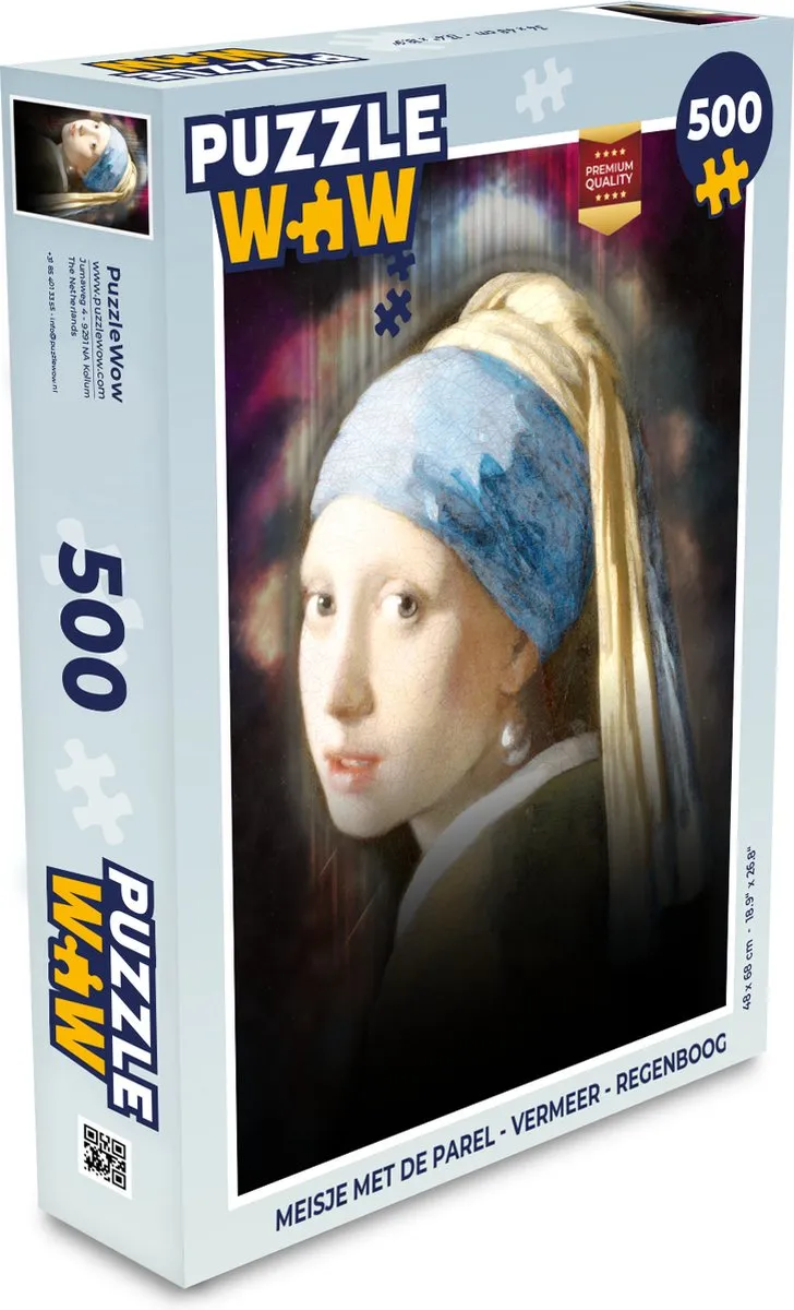 PuzzleWow Vermeer Regenboog Legpuzzel 500 Stuks