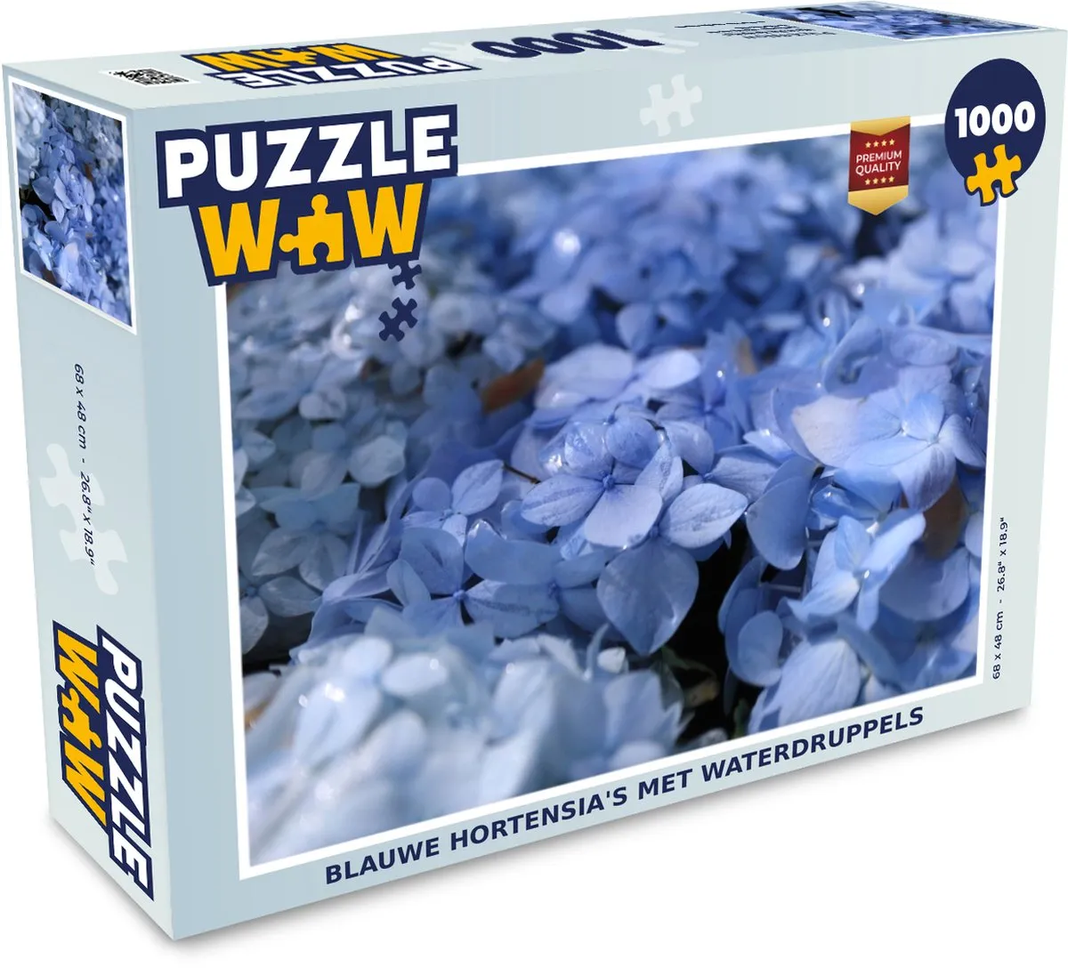 PuzzleWow Legpuzzel Blauwe Hortensia's 1000 Stuks