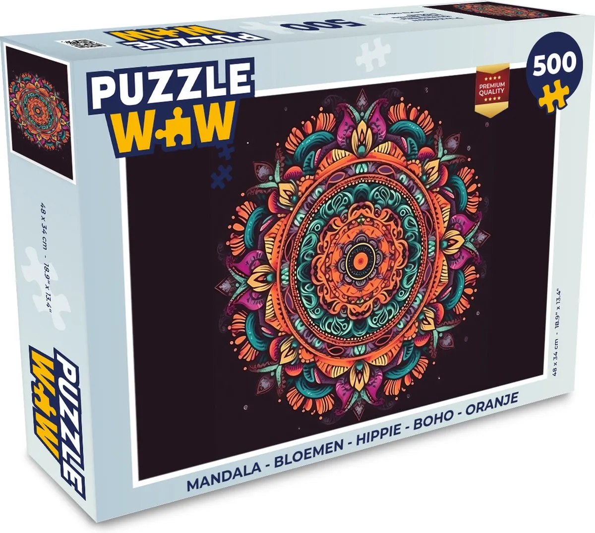 PuzzleWow Mandala Bloemen Puzzel 500 Stuks