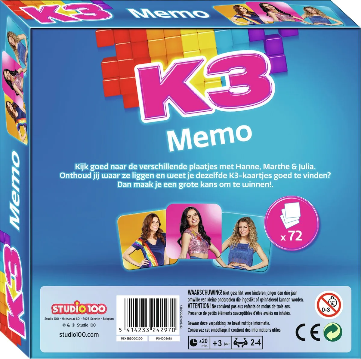 K3 memo MEK3B200030 Memokaarten - 72 Stuks