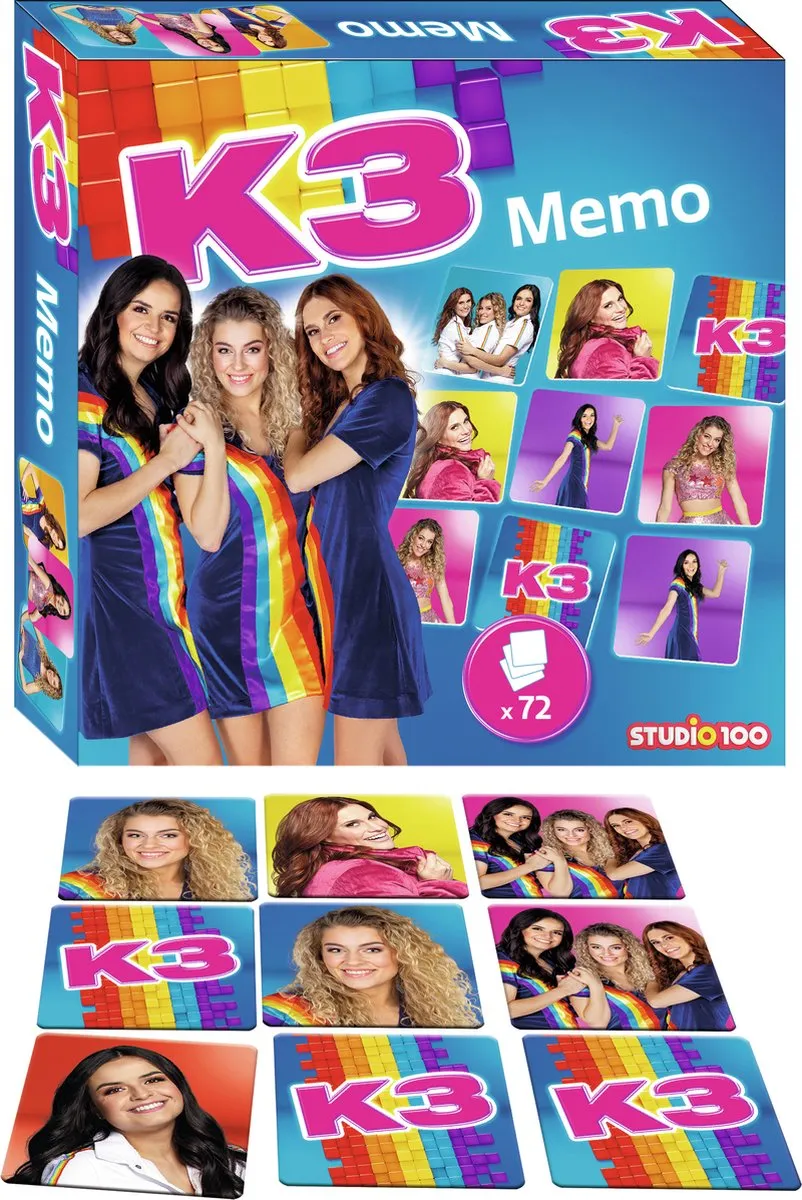 K3 memo MEK3B200030 Memokaarten - 72 Stuks