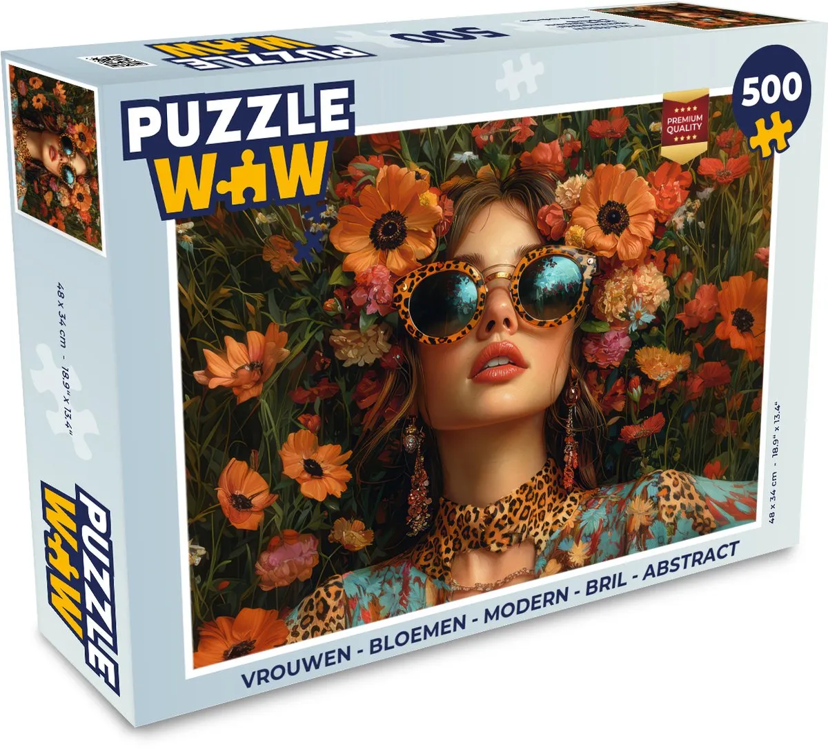 PuzzleWow Vrouwen Bloemen Abstract Legpuzzel 500 Stuks