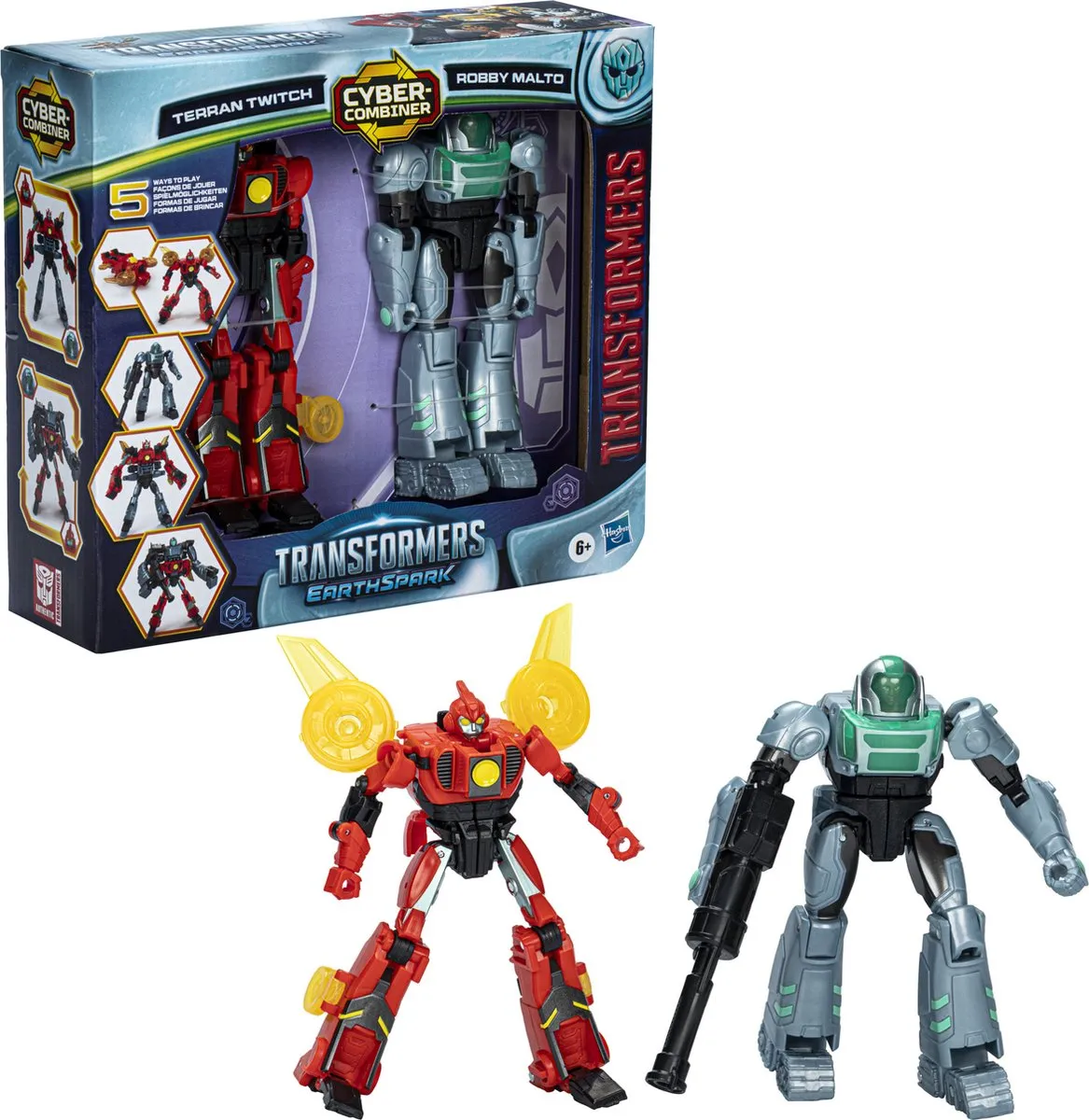 Transformers Earthspark Cyber Combiner Terran Twitch & Robby Malto - Actiefiguur