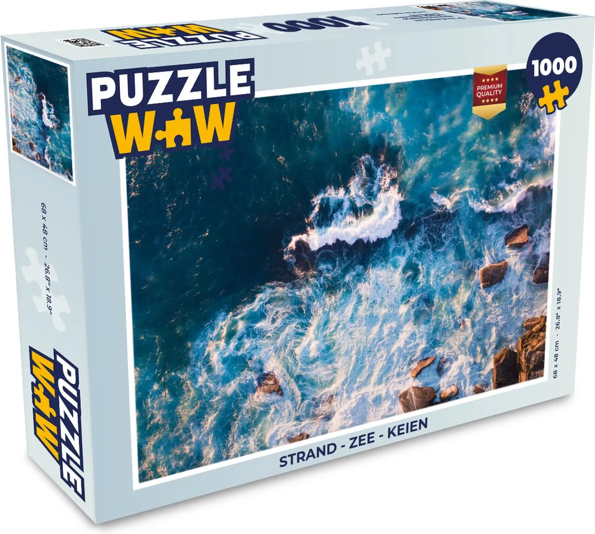 PuzzleWow Legpuzzel 1000 Stuks Strand Zee Keien