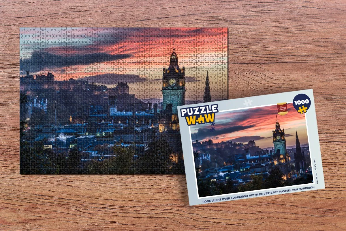 PuzzleWow Legpuzzel Edinburgh Kasteel 1000 Stuks - Multicolor