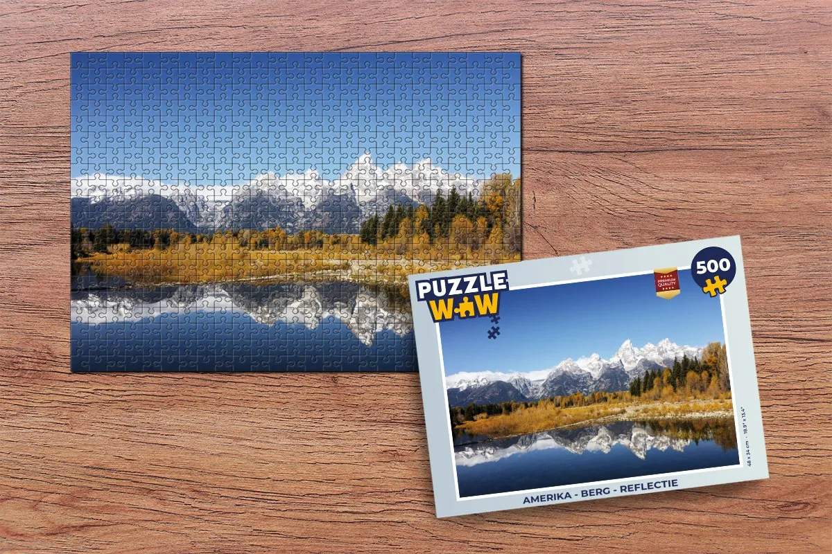 PuzzleWow Amerika Berg Reflectie Legpuzzel 500 Stuks - Multicolor