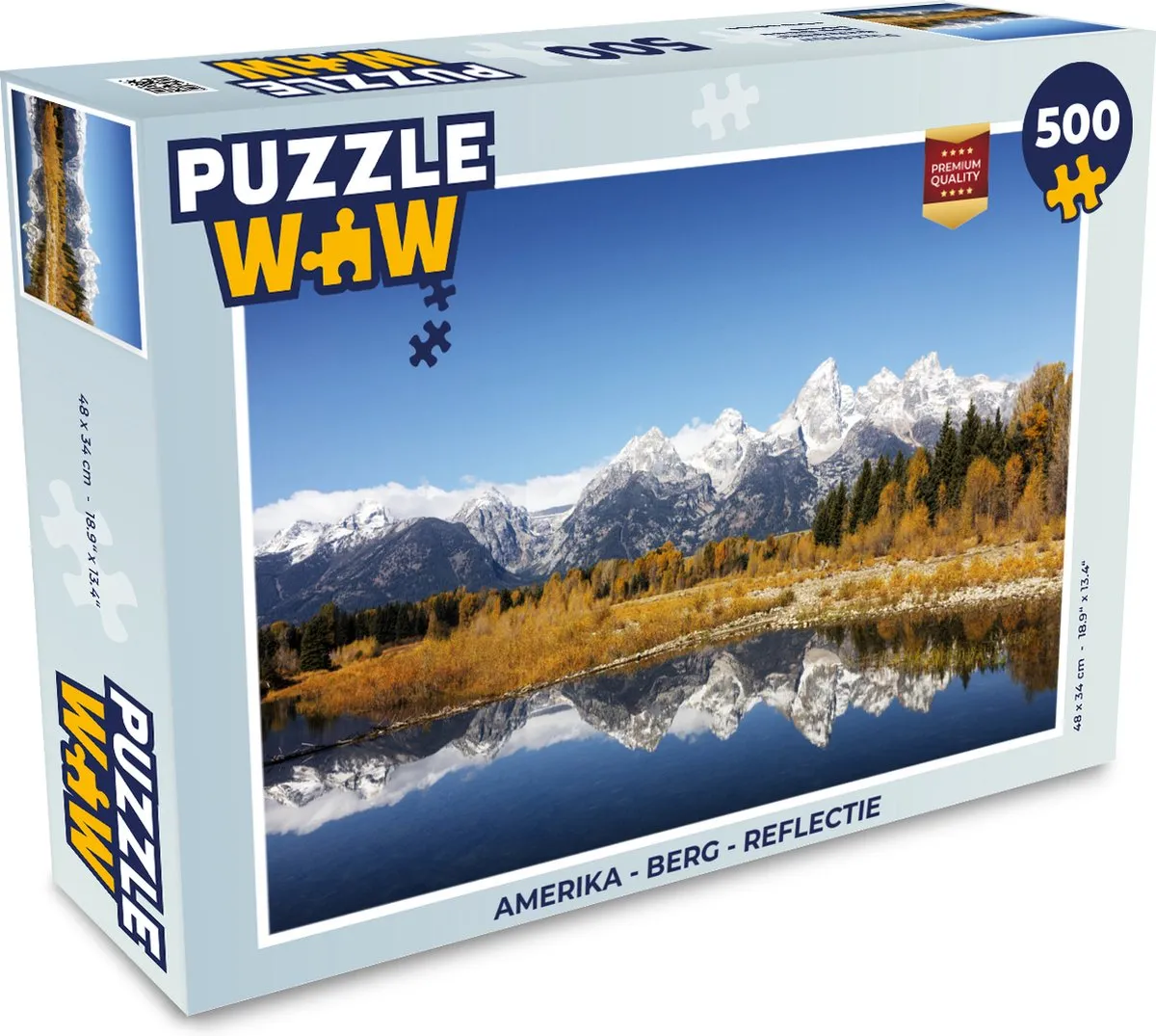 PuzzleWow Amerika Berg Reflectie Legpuzzel 500 Stuks - Multicolor