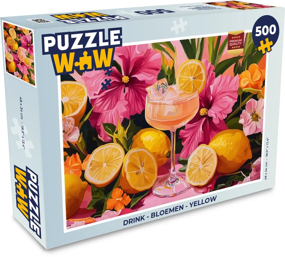 PuzzleWow Bloemen Legpuzzel 500 Stuks - Yellow