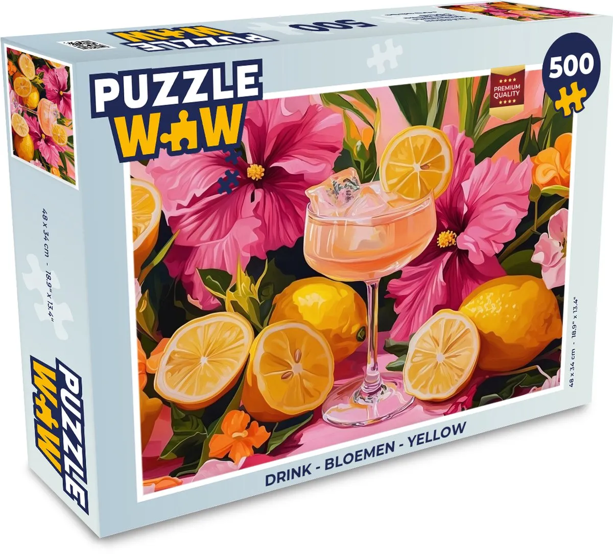 PuzzleWow Bloemen Legpuzzel 500 Stuks - Yellow