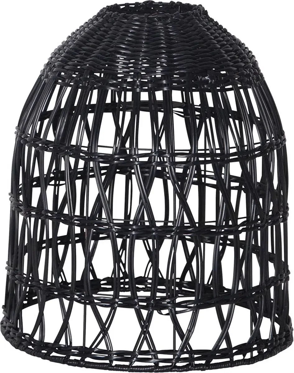 Star Trading lampenkap Knute, rotan, zwart, E27, buiten, 33 cm