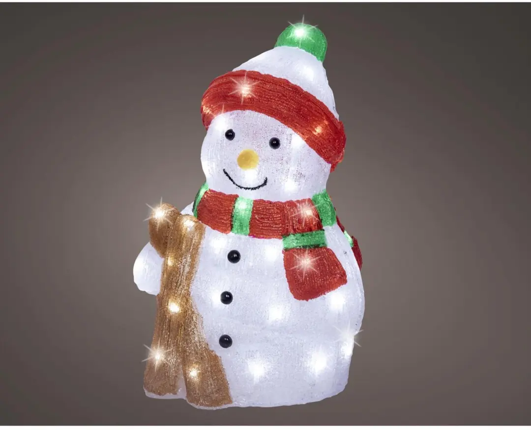 Lumineo Sneeuwpop Kerstverlichting 50 LED - 20x25x38cm - afbeelding 4 van 6