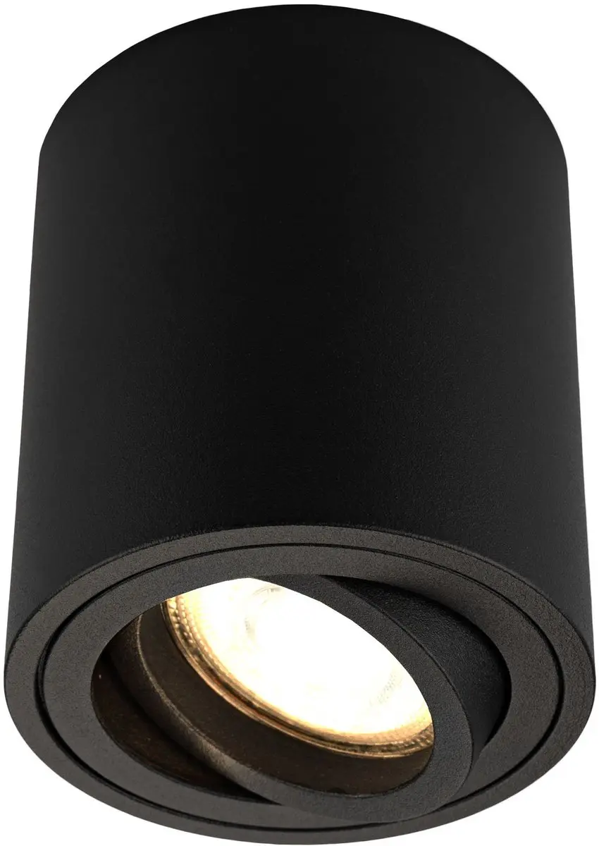 Ledvion LED opbouwspot zwart rond 3W warm wit