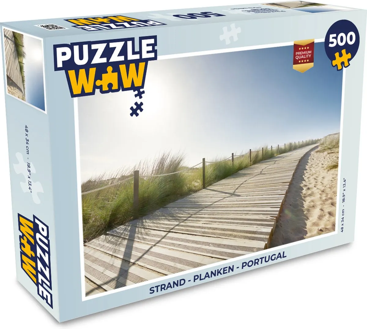 PuzzleWow Strand Planken Portugal Legpuzzel 500 Stuks