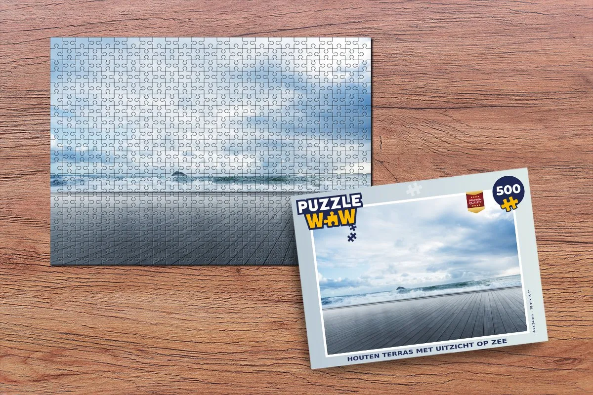 PuzzleWow Houten Terras met Uitzicht op Zee Legpuzzel 500 Stuks