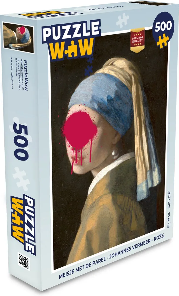 PuzzleWow Meisje met de Parel Legpuzzel 500 Stuks