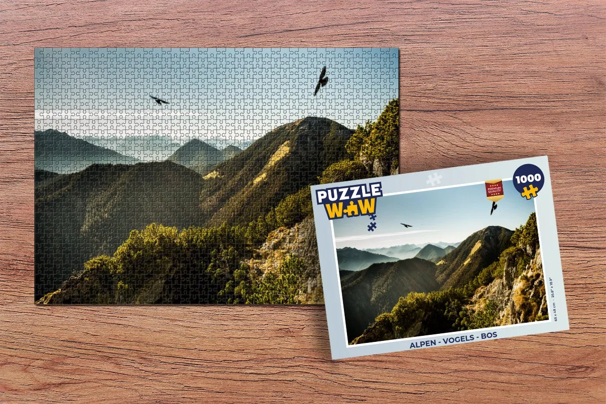 PuzzleWow Alpen Vogels Bos Legpuzzel 1000 Stuks - Multicolor
