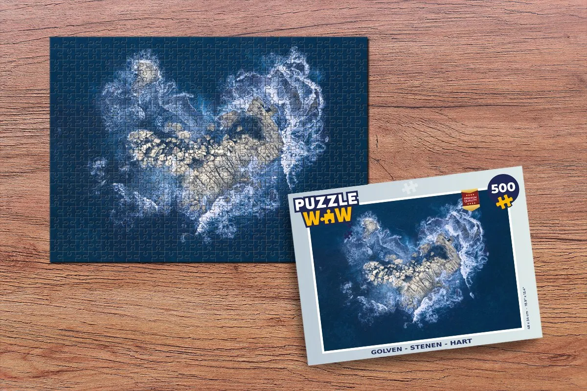 PuzzleWow Golven Hart Legpuzzel 500 Stuks - Multicolor