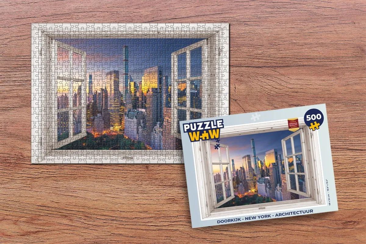PuzzleWow New York Architectuur Legpuzzel 500 Stuks - Multicolor
