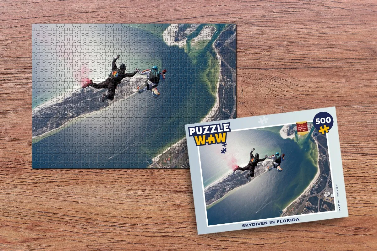PuzzleWow Legpuzzel Skydiven in Florida 500 Stuks - Multicolor