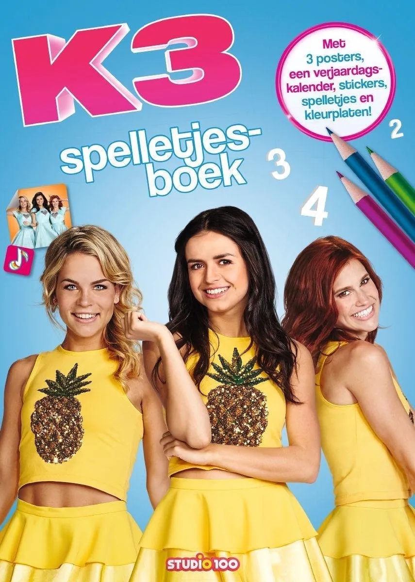 Studio 100 K3 Spelletjesboek Pina Colada - 32 Pagina's - 20 Stuks