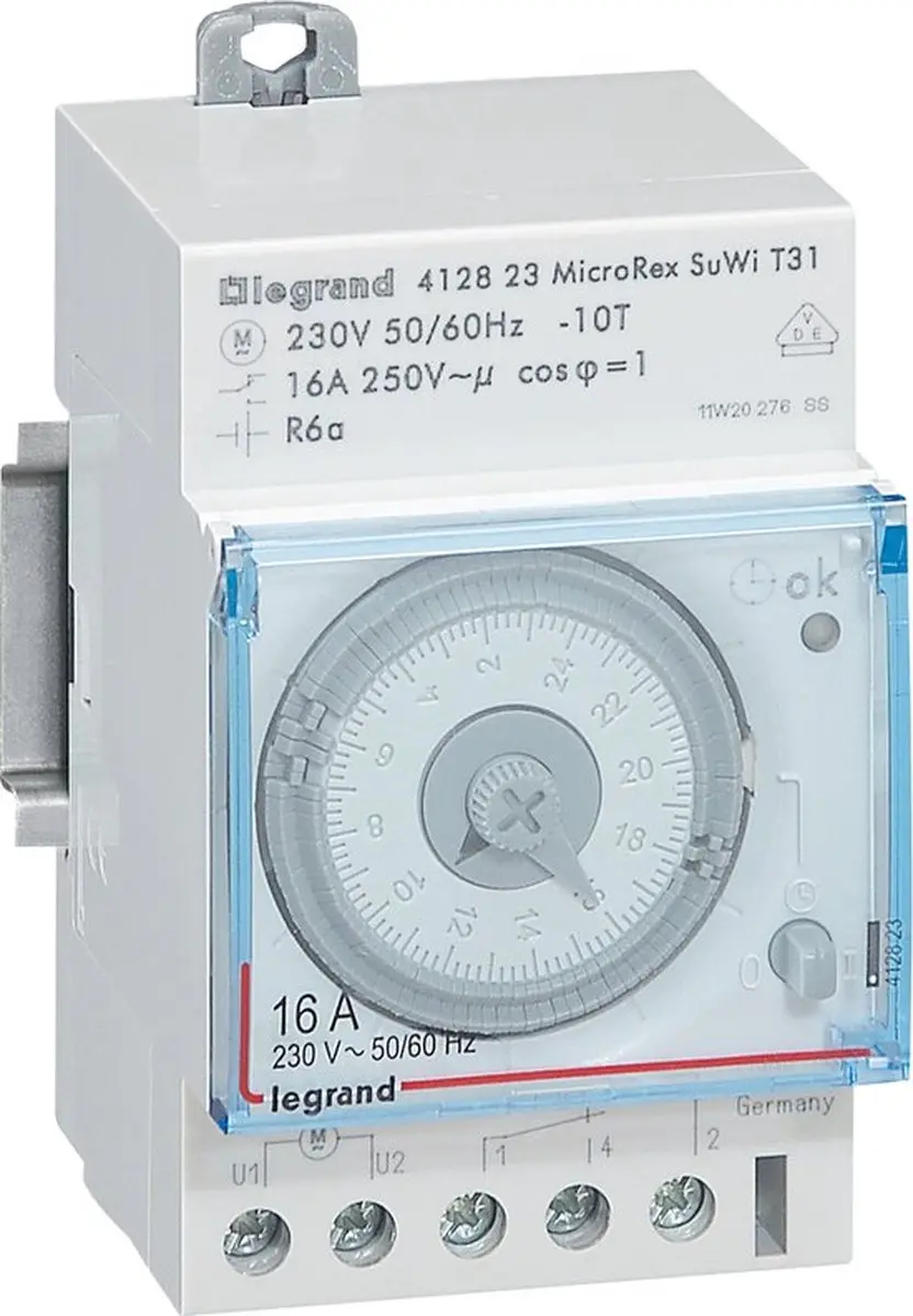 Legrand MicroRex 412823 Analoge Schakelklok - 230V - afbeelding 2 van 2