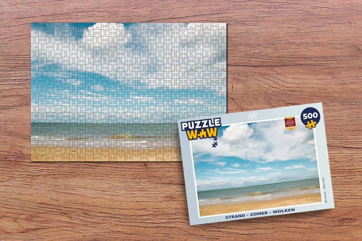 PuzzleWow Strand Zomer Wolken Legpuzzel 500 Stuks - Multicolor