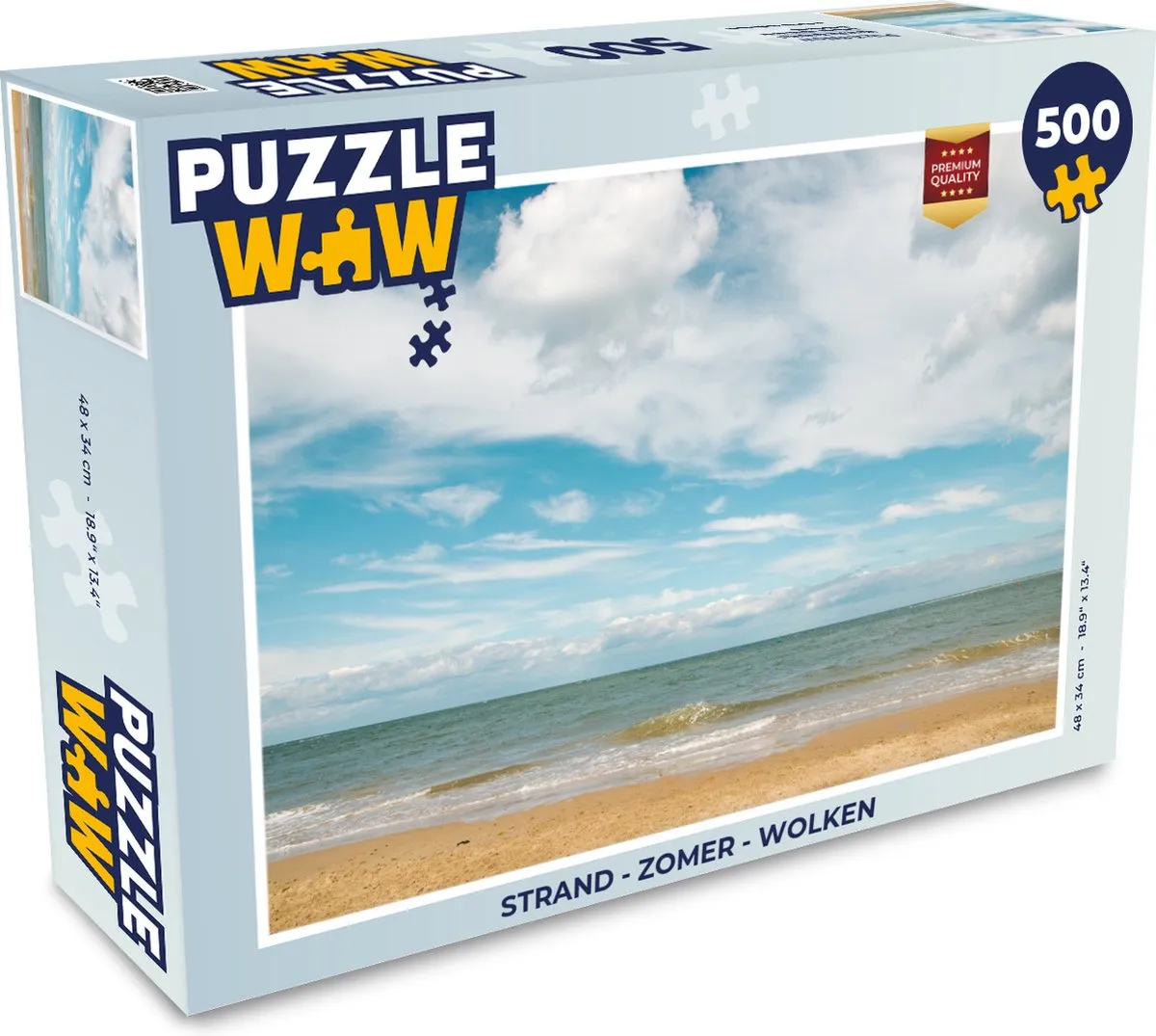 PuzzleWow Strand Zomer Wolken Legpuzzel 500 Stuks