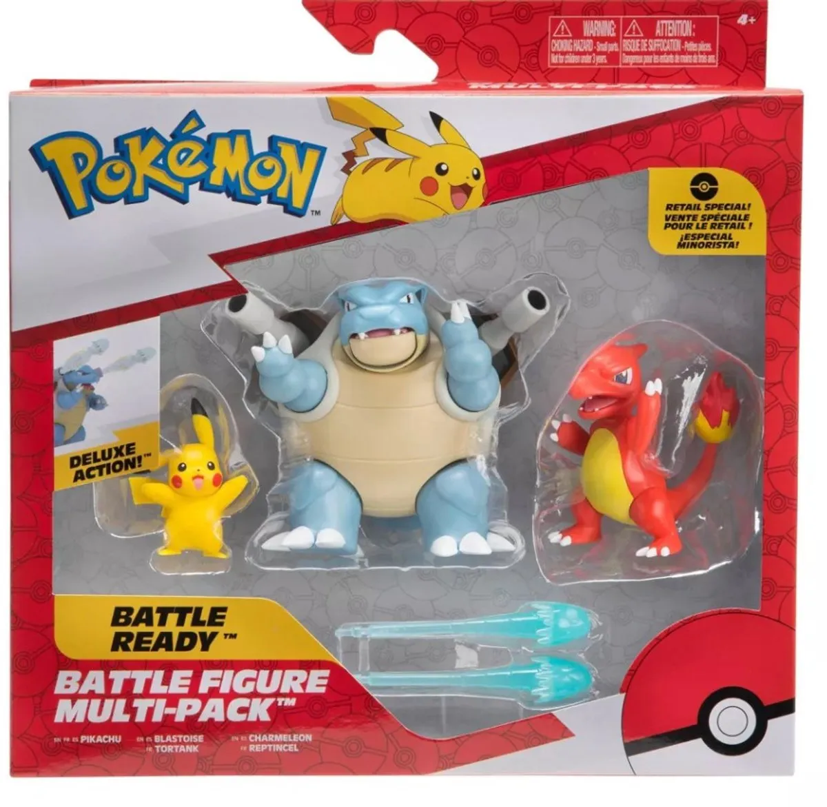 Pokémon Battle Figure Multipack - Pikachu Charmeleon Blastoise - 3 Stuks
