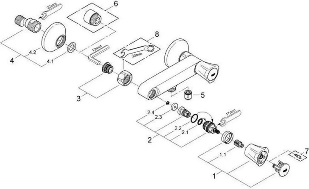 Grohe Costa Douchemengkraan 15cm - Chroom - afbeelding 6 van 6